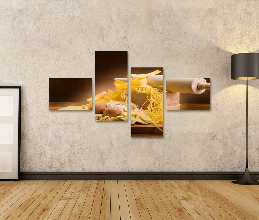 islandburner Bild auf Leinwand Traditionelle Italienische Hausgemachte Pasta Mit Zutaten Wandbild Po