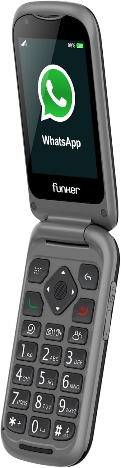 Funker E480 4G-Telefon für Senioren mit WhatsApp und Videoanrufen, SOS- und GPS-Taste, grosse Tasten