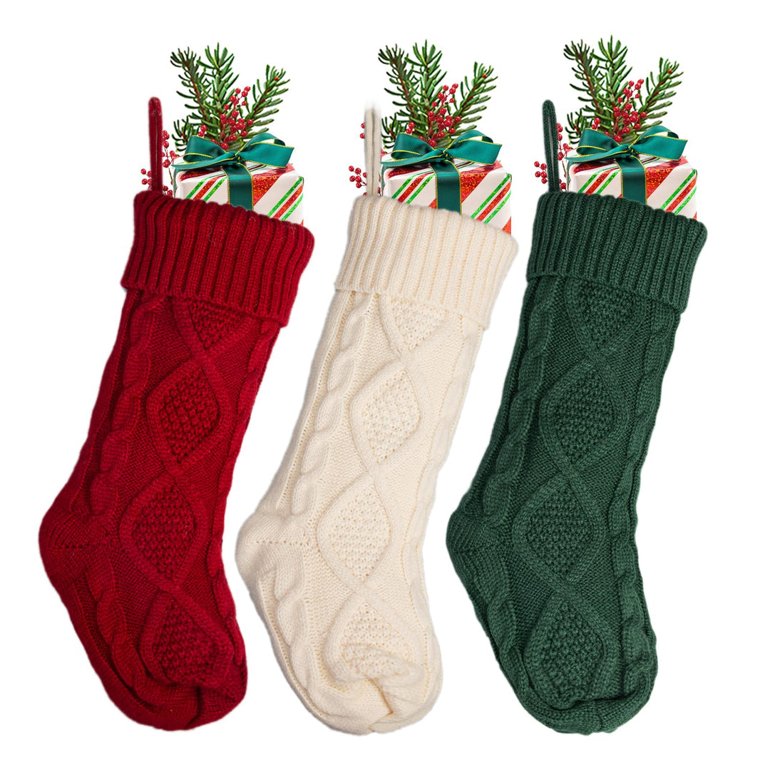 Weihnachtsstrümpfe - Grosse Familienstrümpfe, gestrickte Urlaubsstrümpfe, Baumschmuck für Kamin Urla