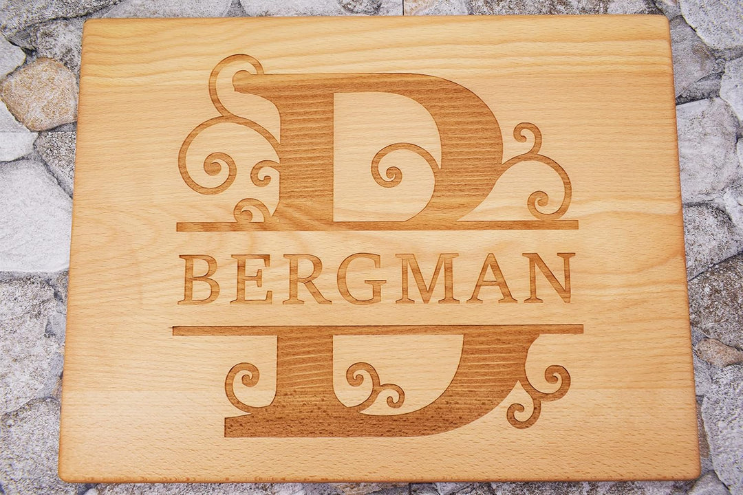 Personalisiertes Schneidebrett mit Monogramm-Kappe | Handgefertigt Schneidebrett | Frühstücksbrett |