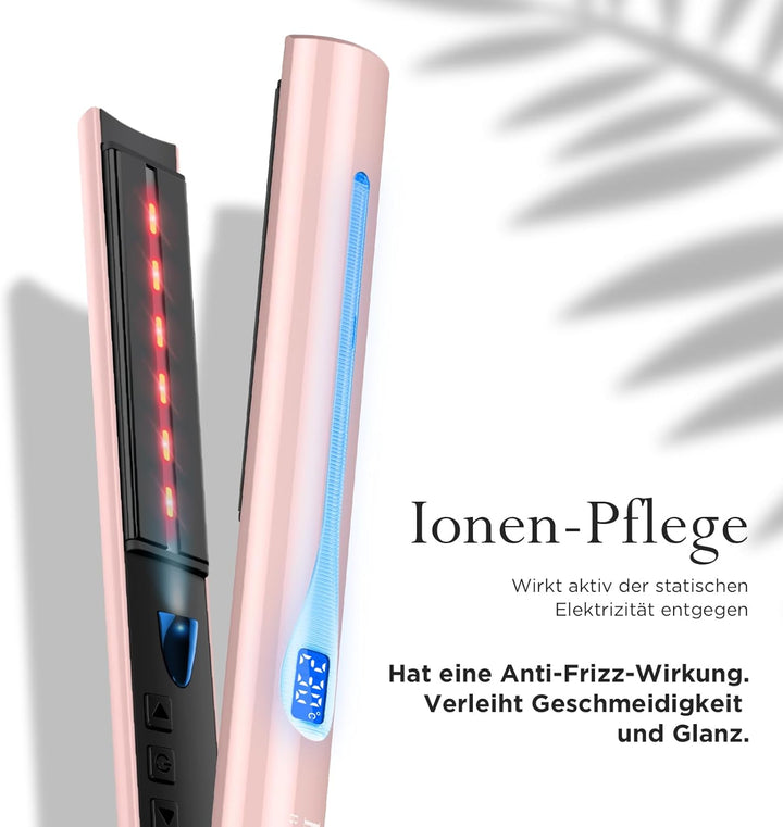 Infrarot-Ionen Haarglätter, PARWIN PRO BEAUTY 2 IN 1 Glätteisen Locken und Glätten, Infrarot- und Io