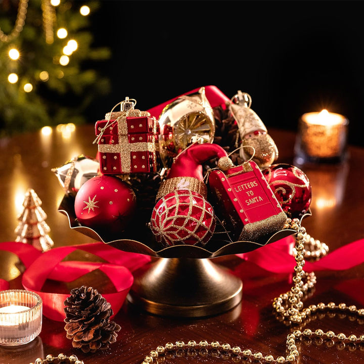 Valery Madelyn Weihnachtskugeln,100 stück Christbaumkugeln Weihnachtskugel mit Geschenkpaket, Weihna