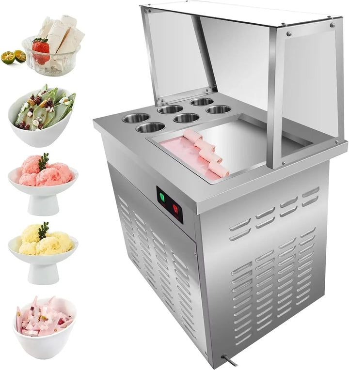 Maschine für frittierte Eisrollen, Gewerbliche Eiscreme Rollmaschine, Kommerzielle Eismaschine，Joghu