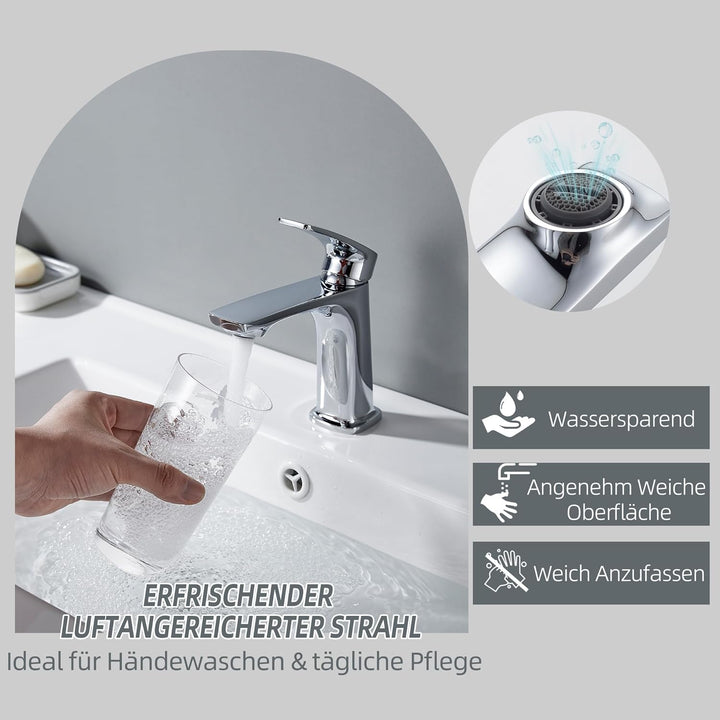 BELZ Wasserhahn Bad, Badezimmerarmaturen, Messingarmaturen, Heiss- und Kaltsteuerung, Einloch-Wascht