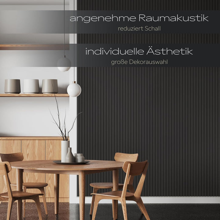 HEXIM Akustikpaneele 4 Stück 138,5x60cm Holz Comfort - flexible Holzpaneele Platten Lamellenwand Hol