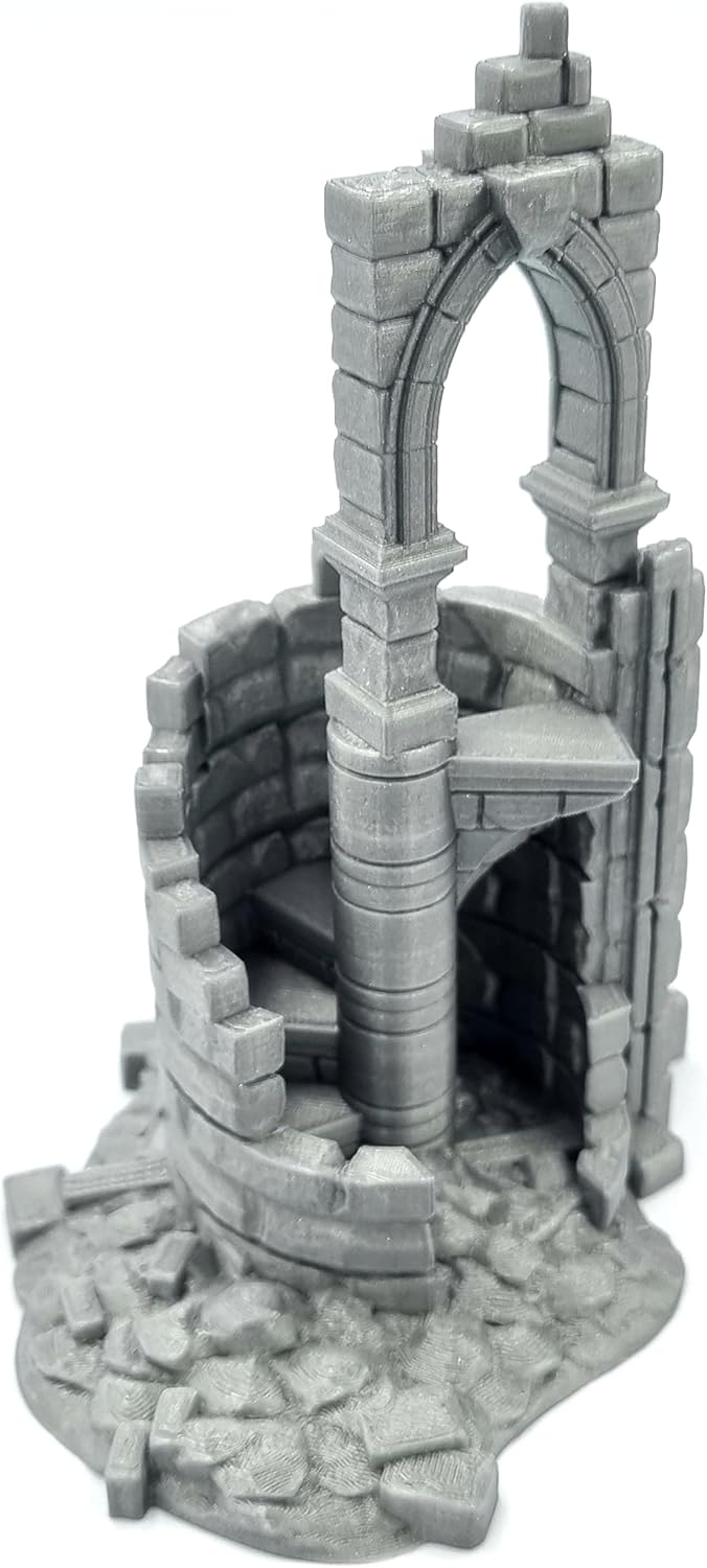 QP3D - Battle Ruined Building Wall, Terrain Scenery für Tabletop & RPG 28-32mm Miniaturen Wargame Pr