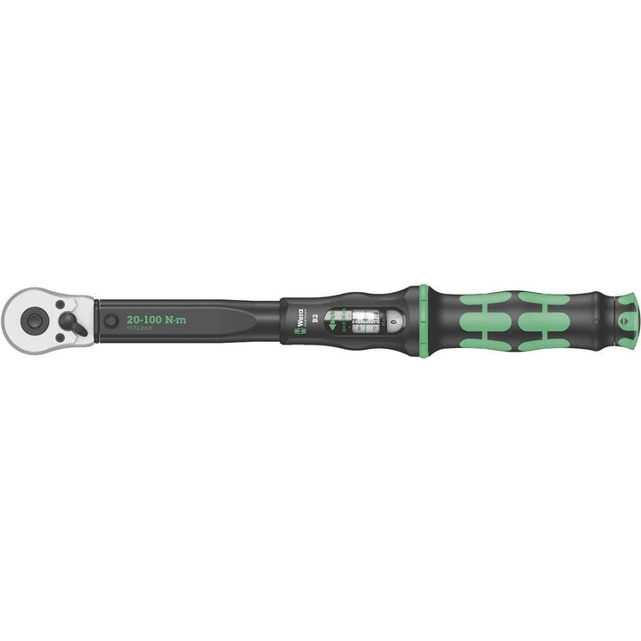Wera 05075611001 Click-Torque B 2 Drehmomentschlüssel mit Umschaltknarre 3/8", 20-100 Nm 20 - 100 Nm