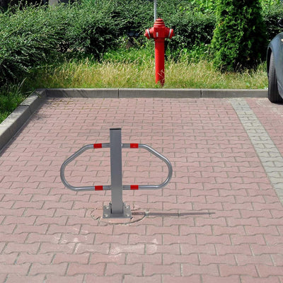 XPOtool Parkplatzsperre klappbar Parkplatzbügel inkl. 3 Schlüssel Sperrbügel aus Stahl Parkpfosten