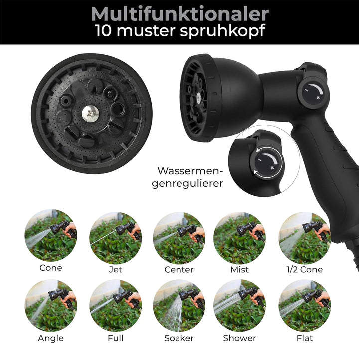 Schlauchtrommel 38 + 2 Meter - Gartenschlauch mit Rolle - Schlauchhalter 180° drehbar - Gartenschlau