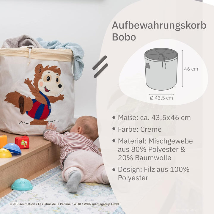 meets "Bobo Siebenschläfer" Wäschekorb zusammenfaltbar für Kinder – Box mit verschliessbarem Kordelz