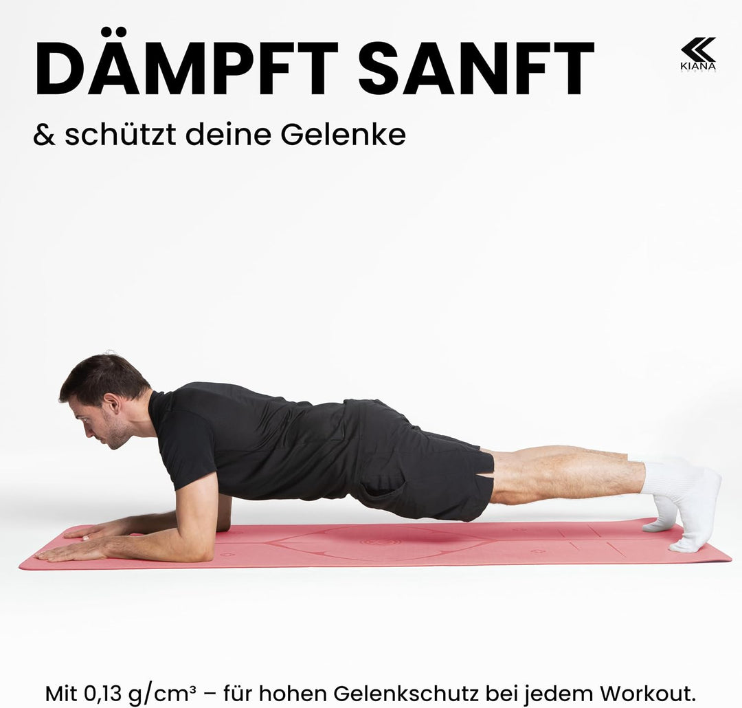Yoga Matte – Rutschfeste Sportmatte in Deutschland entwickelt – 2 Komfort-Dicken – Formstabile Yogam