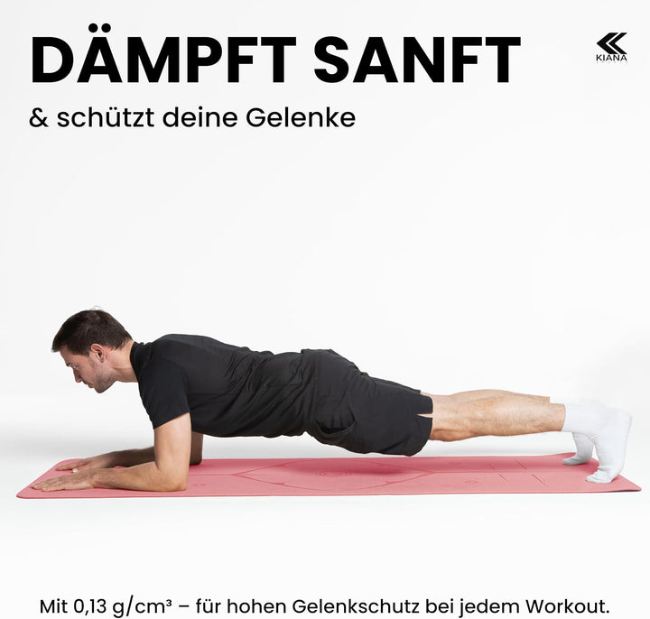 Yoga Matte – Rutschfeste Sportmatte in Deutschland entwickelt – 2 Komfort-Dicken – Formstabile Yogam