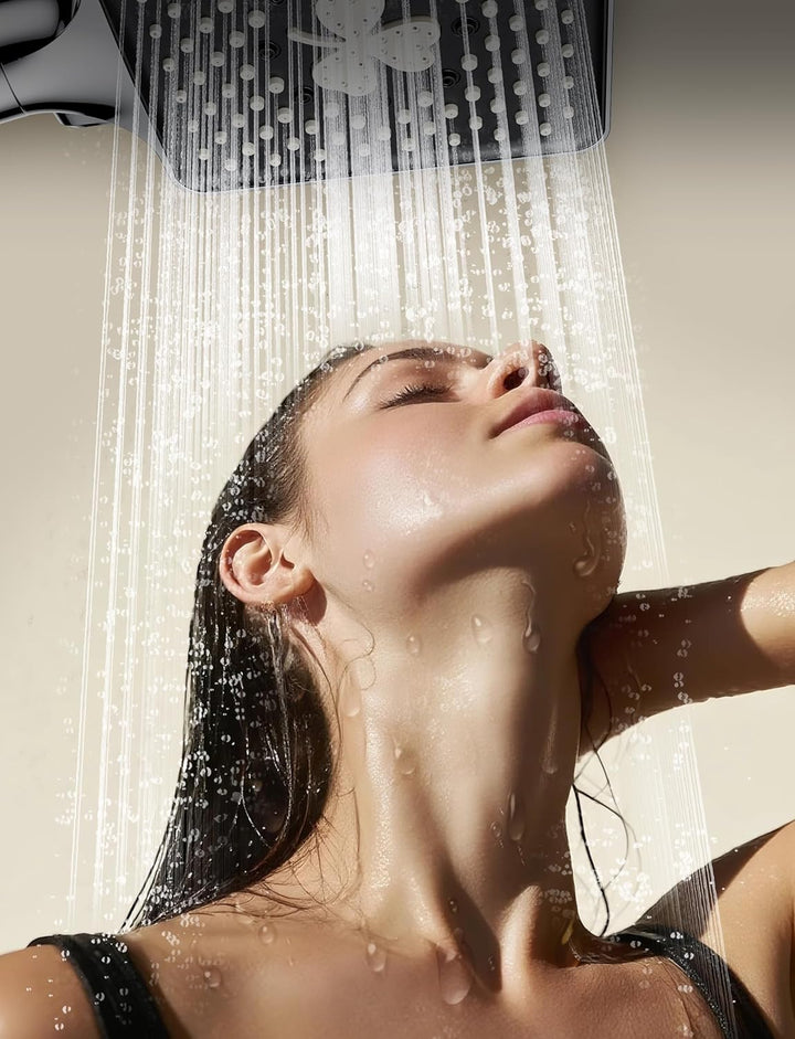 Magichome Duschkopf Wassersparend mit 6 Strahlarten Handbrause Hochdruck Duschkopf Gross Regendusche