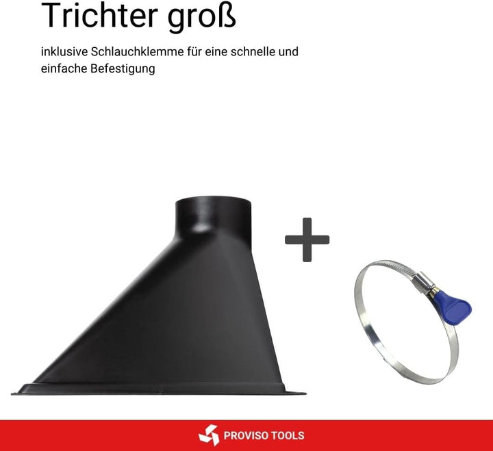 PROVISO TOOLS Absauganlage, Absaugung Werkstatt, Absaugung, Trichter gross, Absaugtrichter, Trichter
