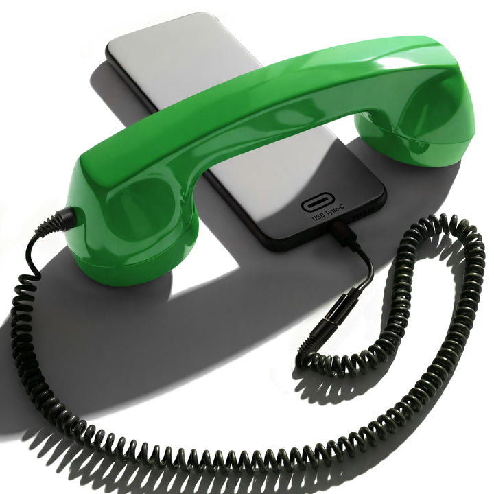 Opis 60s Micro - Retro Handyhörer für Android Smartphones, Tablets, Notebooks und Handys in der Form