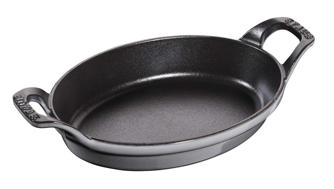 STAUB Auflaufform oval, Induktionsgeeignet, Gusseisen, Graphitgrau, 21 cm x 15cm Graphitgrau 27 x 15