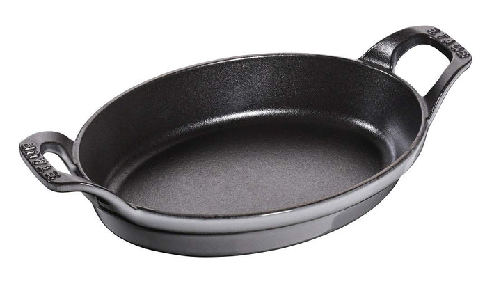 STAUB Auflaufform oval, Induktionsgeeignet, Gusseisen, Graphitgrau, 21 cm x 15cm Graphitgrau 27 x 15