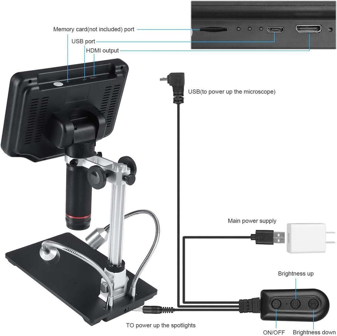 Andonstar AD407 3D HDMI Löten Digital Mikroskop mit 4MP UHD und 7 Zoll Einstellbarer LCD Bildschirm