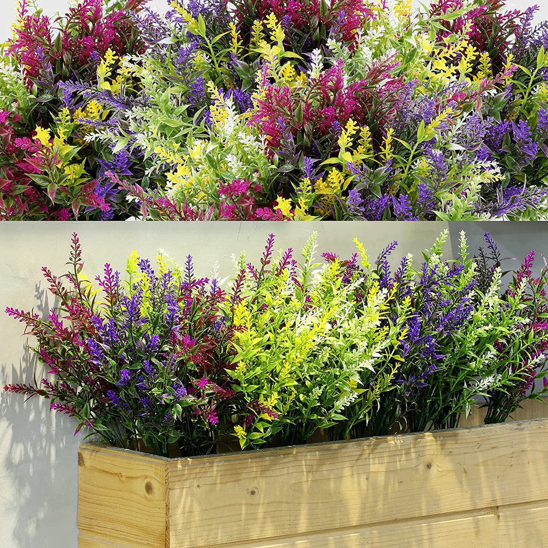 WILLBOND 12 Künstliche Lavendel Blumen Draussen Lavendel Kunstblumen für Künstliches Grün UV Beständ