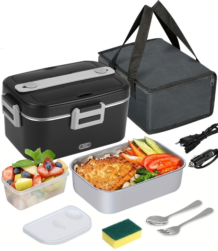 Elektrische Lunchbox, 3-in-1 12/24/220V Thermo Lunch box, 1.8 L Grossbehälter Lunchbox Erwachsene, H