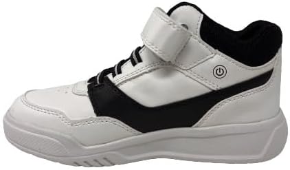 Geox Jungen J Illuminus Boy Sneaker 30 EU White Black, 30 EU White Black