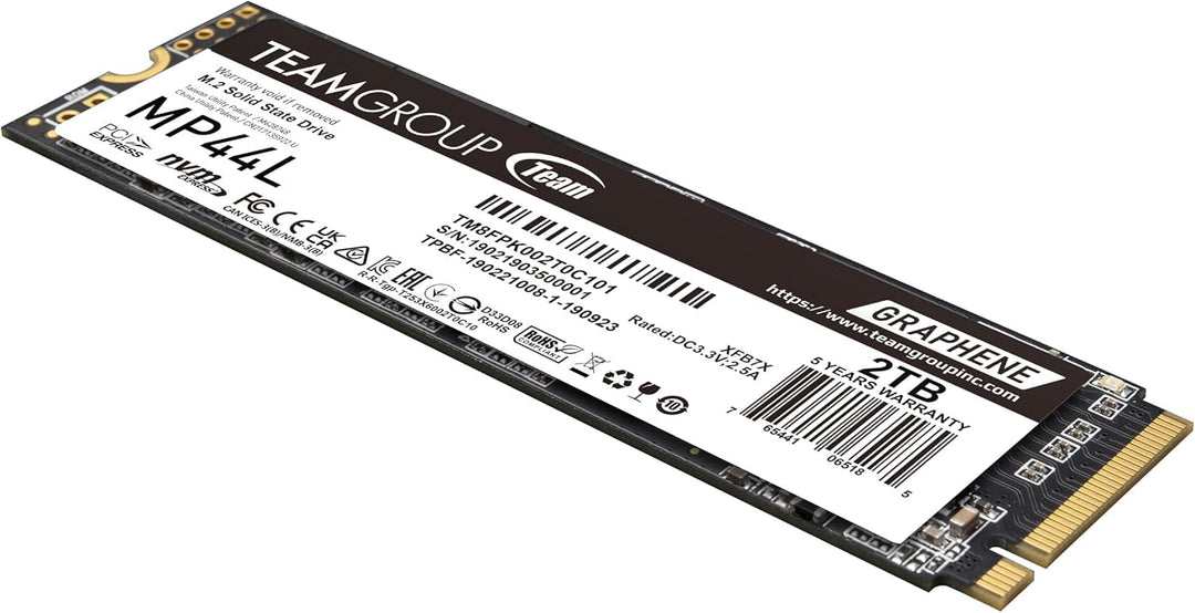 TEAMGROUP MP44L 2TB SLC Cache NVMe 1.4 PCIe Gen 4x4 M.2 2280 Laptop & Desktop SSD (R/W Geschwindigke