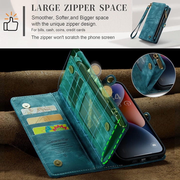 UFinetech iPhone 14 Hülle, Flip Leder TPU Stossfeste Kartenfach Tasche Handyhülle iPhone 14 (6,1 Zol