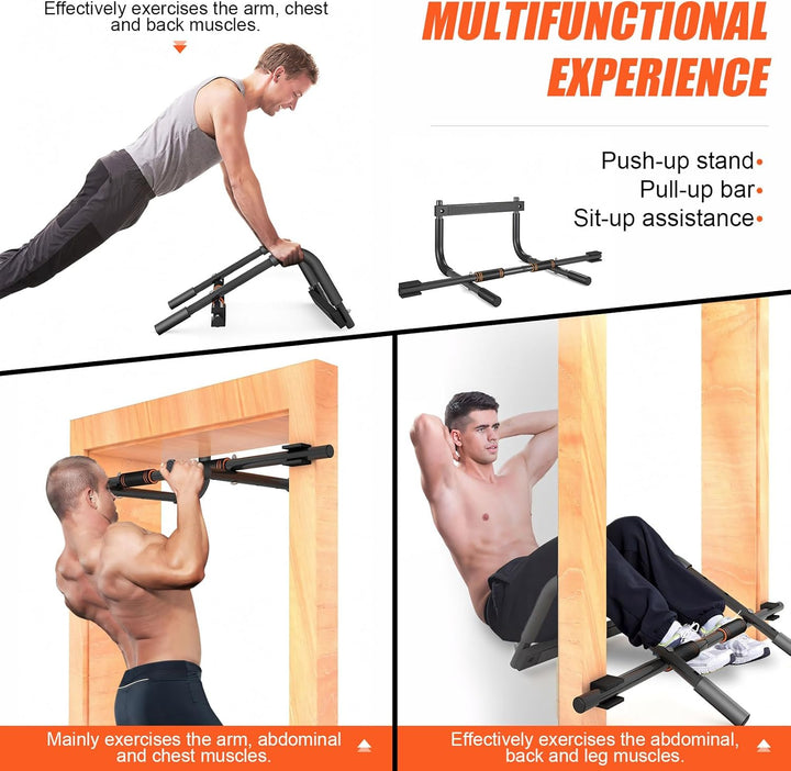 Klimmzugstange Türrahmen, Pull Up Bar Door Frame, bis 200kg Traglast, passend bis 85cm breite Tür, z