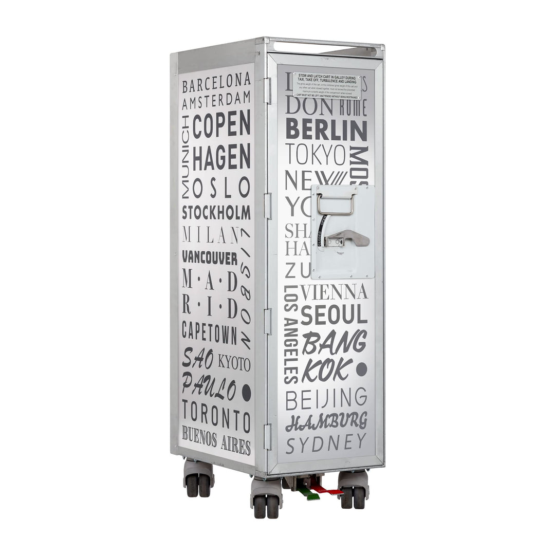 Flugzeugtrolley Cosmopolitan Anthrazit-Metallic, Gebrauchtes Original aus der Luftfahrt - ausgemuste