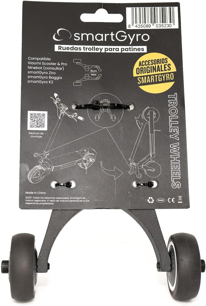 SmartGyro Unisex – Erwachsene Trolley Räder Wagenräder, Schwarz, Mittel