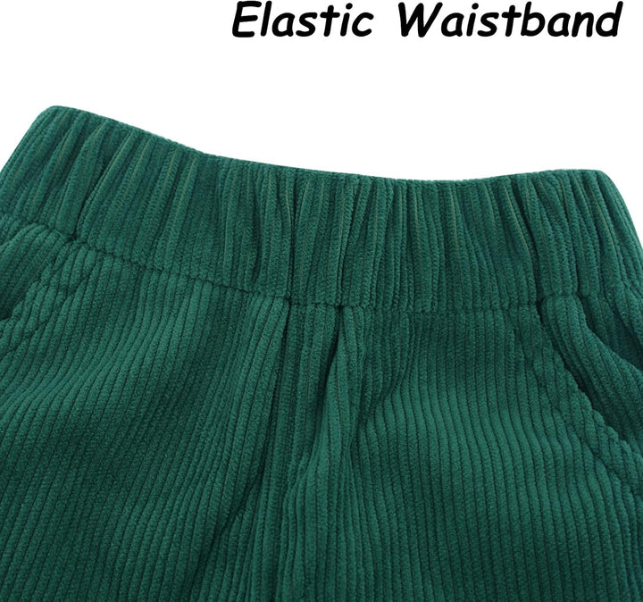 Happy Cherry- Jungen Mädchen Cordhose Lange Hose mit Elastischem Bund Kinder Jogginghose mit Taschen