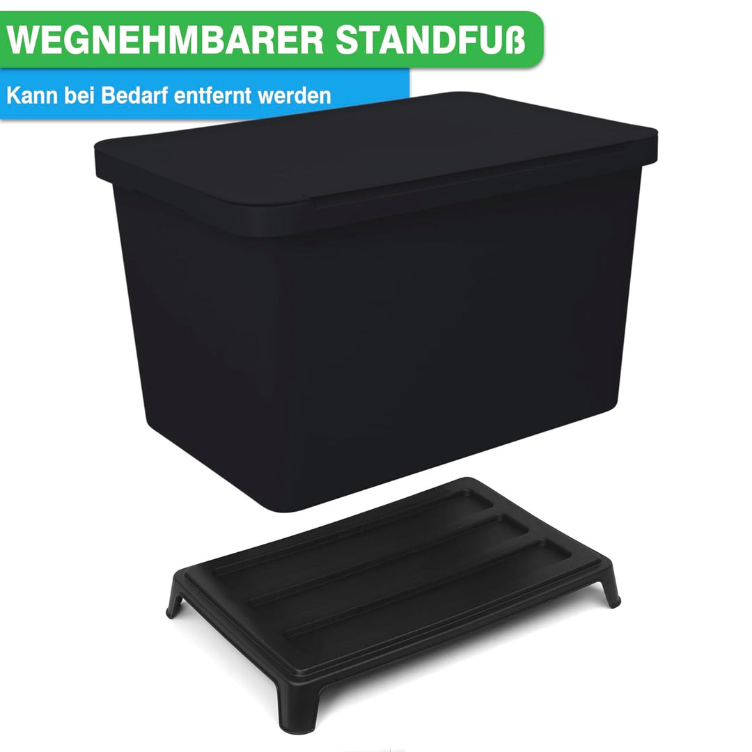 YourCasa® Mülleimer 4 Fächer [40L] im exklusiven Design Mülltrennsystem - Mülleimer Küche mit Deckel