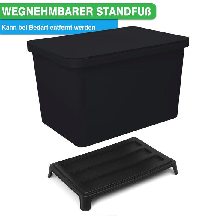 YourCasa® Mülleimer 4 Fächer [40L] im exklusiven Design Mülltrennsystem - Mülleimer Küche mit Deckel