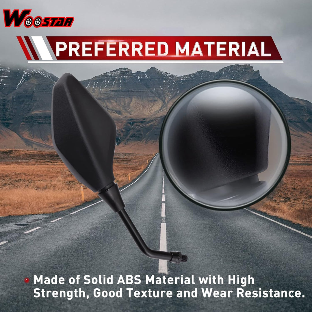 WOOSTAR 7/8" Motorrad Lenkererhöhung 10mm Seitenspiegel mit Konverter Gewindeschrauben M10 auf M8 Er