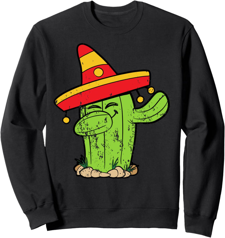 Retro Vintage Grunge Style Tänzer Dabbing Dab Kaktus Mexiko Sweatshirt