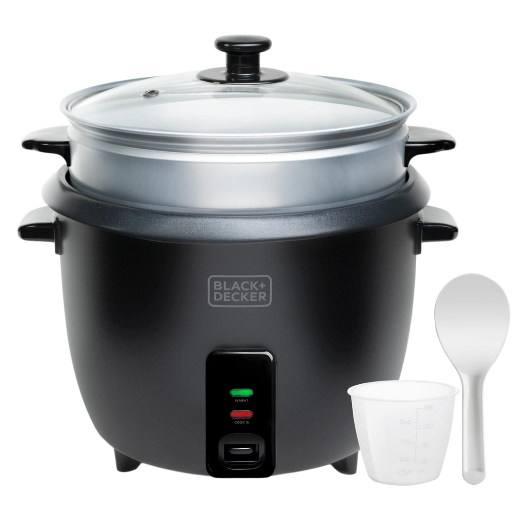 BLACK+DECKER BXRC1800E - Reiskocher. 700W. 1,8 Liter Fassungsvermögen. Antihaft-Beschichtung. Kochfu