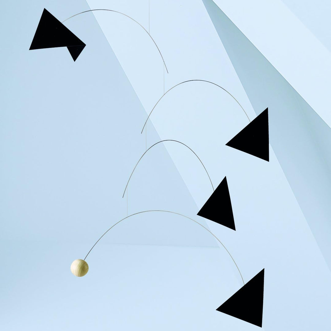 Flensted Mobiles Fatamorgana, Black & White Mobile, Stahl, schwarz/weiss, 55x61 cm