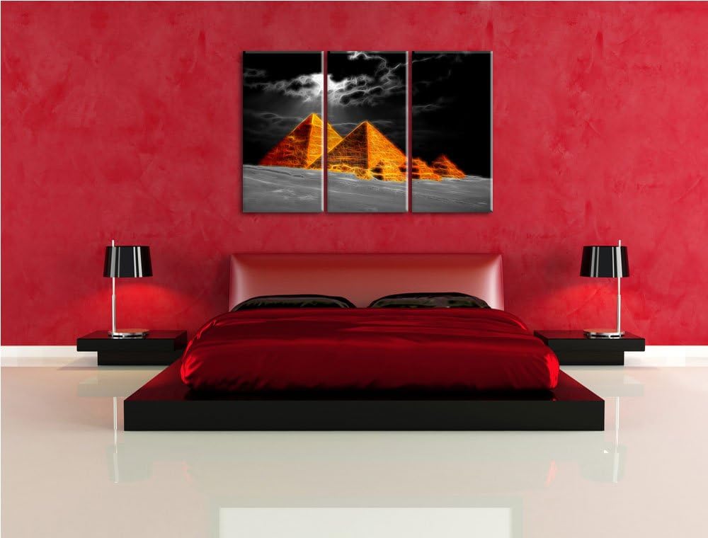 schöne Pyramiden in Ägypten3-Teiler Leinwandbild 120x80 Bild auf Leinwand, XXL riesige Bilder fertig