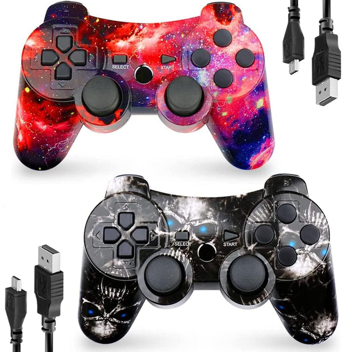 CHENGDAO Controller für PS3 2er-Pack,Hochleistungs Doppel Vibrations Gamepad kompatibel mit Playstat
