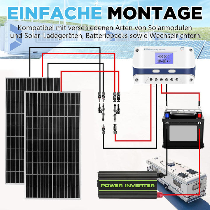 Oududianzi Solarkabel 6mm2 30m, PV Kabel 6mm2 30m, Solar Verlängerungskabel 6mm2 30m, Photovoltaik K