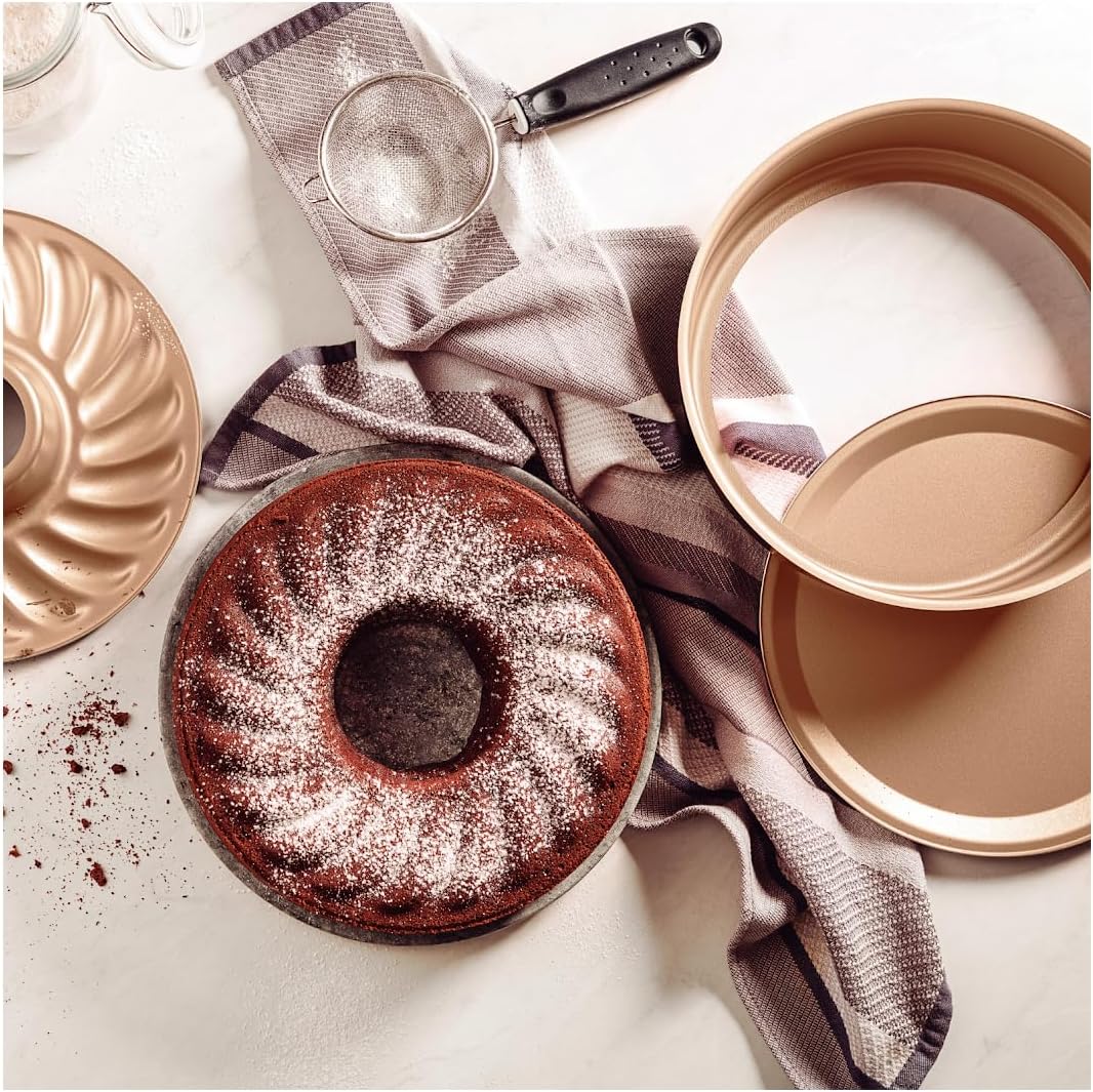 Tramontina BRASIL Kuchenform mit Flach- und Rohrboden, Ø 26 cm, antihaftbeschichtet, gleichmässige B