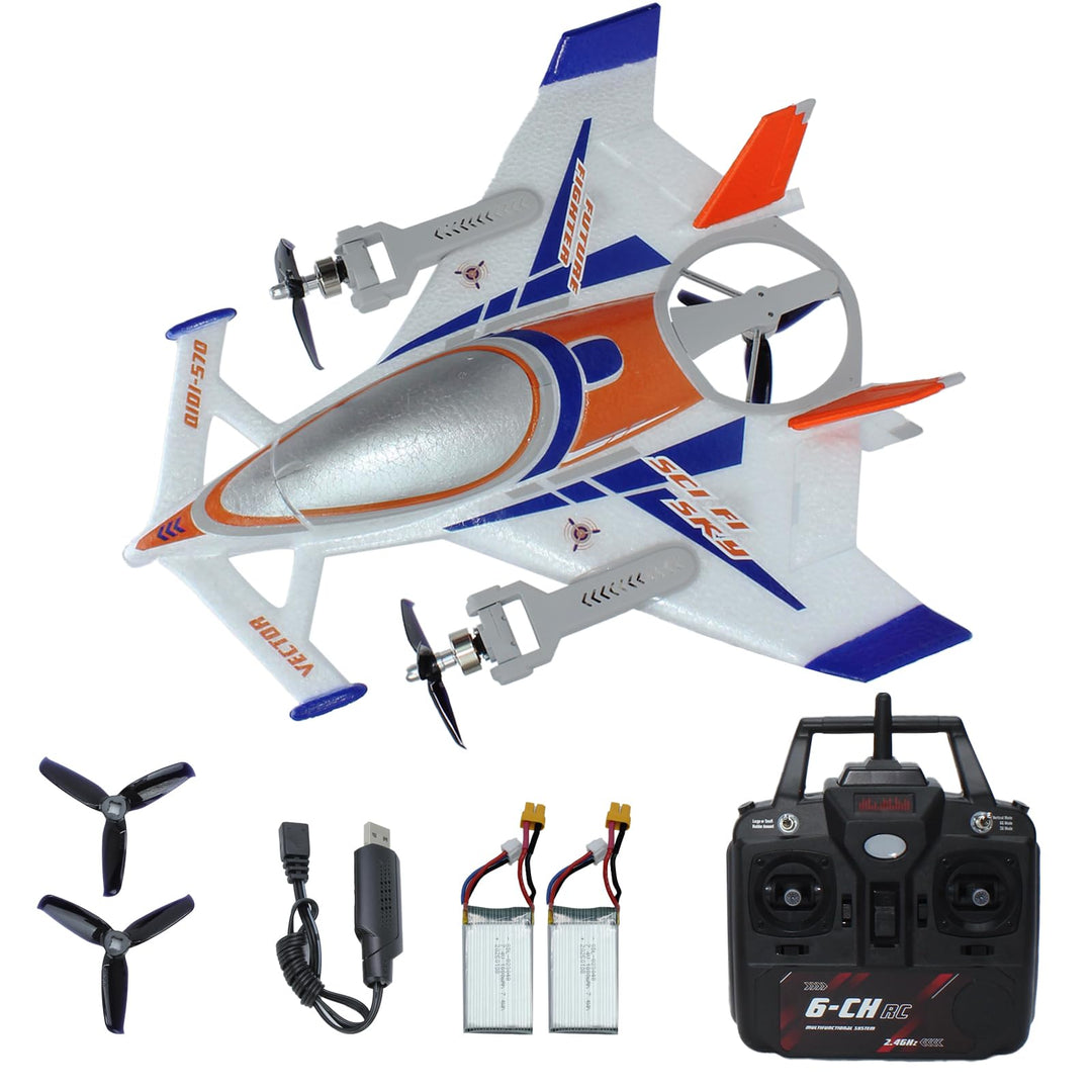 FLYCOLOR QIDI 570 RC Flugzeug 2,4 GHz 6CH RC Segelflugzeug Festflügelflugzeug 3 Flugmodelle Bürstenl