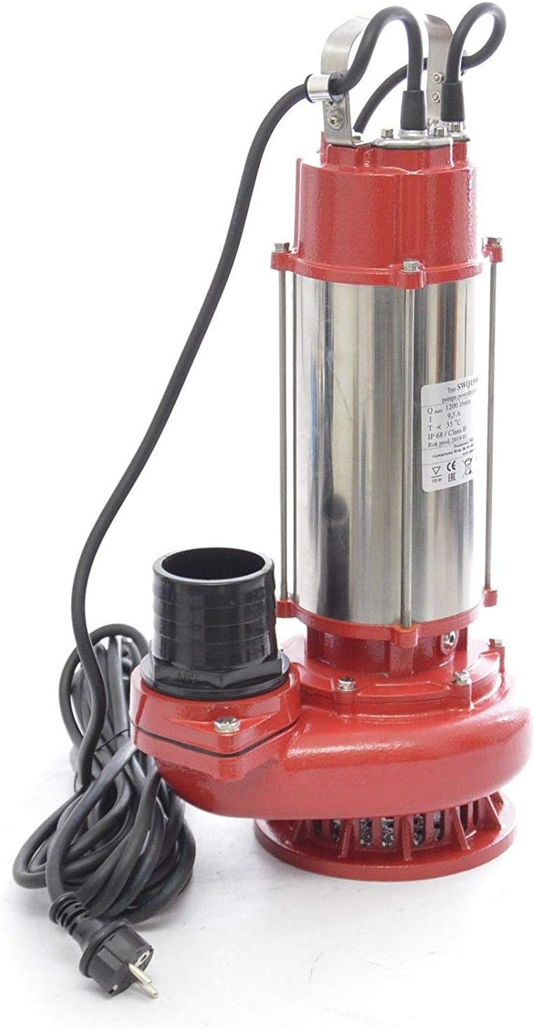 Leistungsstarke Schmutzwasserpumpe SWQ1500 PRO Tauchpumpe Wasserpumpe 1,5kW 1200l/min Grubenpumpe Ba