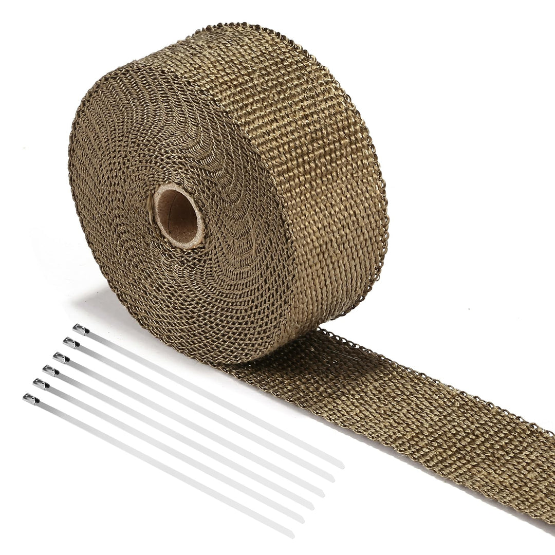 LIHAO Hitzeschutzband Basaltfaser Auspuffband 10M mit Kabelbinder für Fächerkrümmer Thermoband Krümm
