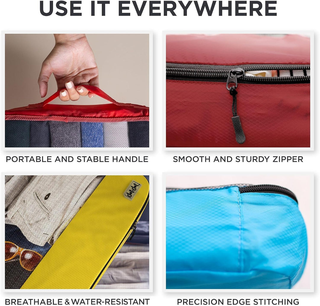 Packwürfel für Koffer und Handgepäck – Reise-Organizer mit 5 Stück – Taschen und Koffer Grösse M Meh