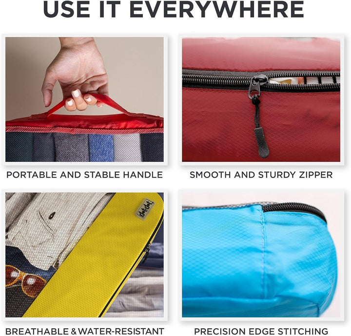 Packwürfel für Koffer und Handgepäck – Reise-Organizer mit 5 Stück – Taschen und Koffer Grösse M Meh