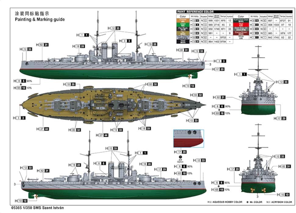 Trombettista 005365 1/350 SMS Szent Istvan, Mehrfarbig