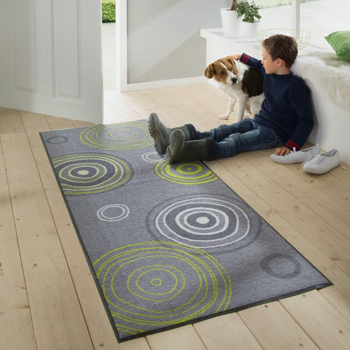 Erwin Müller Fussmatte, Schmutzfangmatte, Fussabtreter grau/grün Grösse 80x150 cm - robust, langlebi