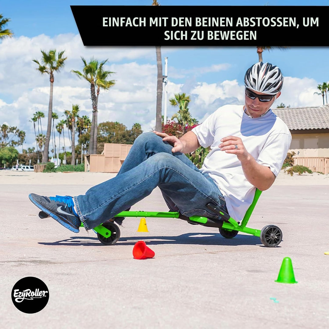 EzyRoller Pro X Fun Fahrzeug Dreirad für Jugendliche und Erwachsene Trike ab 10 Jahre (grün), grün