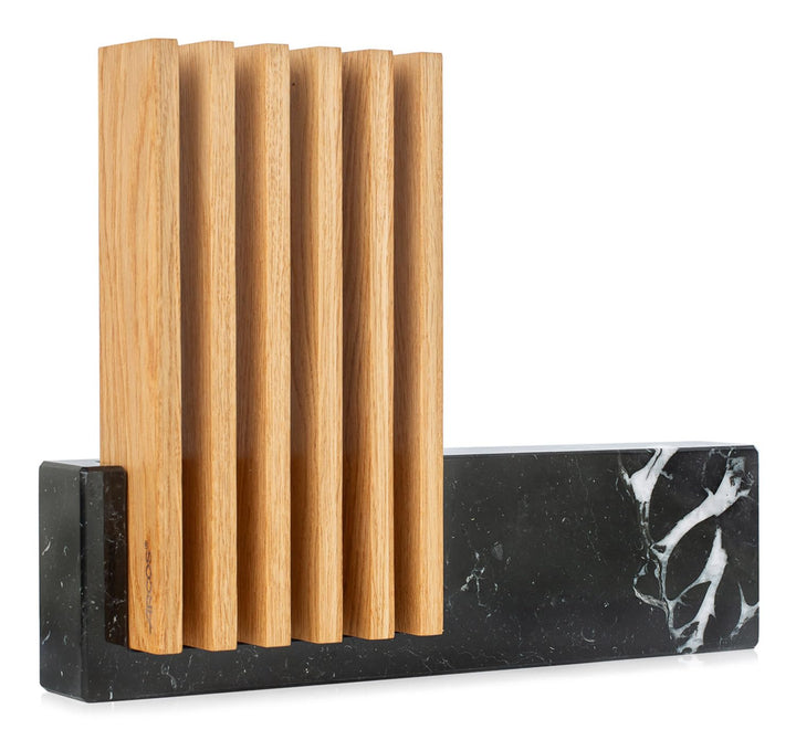 Arcos Petra Messerhalter – aus Kalkstein und Holz – 28 x 36 x 7 cm – Kapazität für 6 Messer (Messer